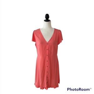 Loft Peachy Button Down Dress